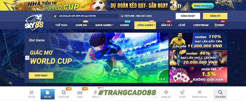 Chơi game nổ hũ tại Sky88