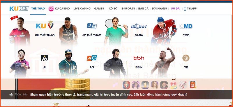 cá cược thể thao là sản phẩm cá cược thế mạnh của ku casino