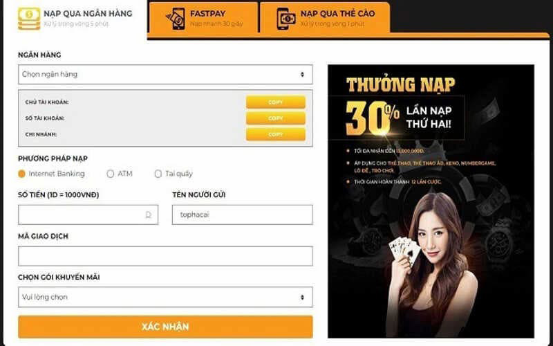 hướng dẫn gửi rút tiền 789bet