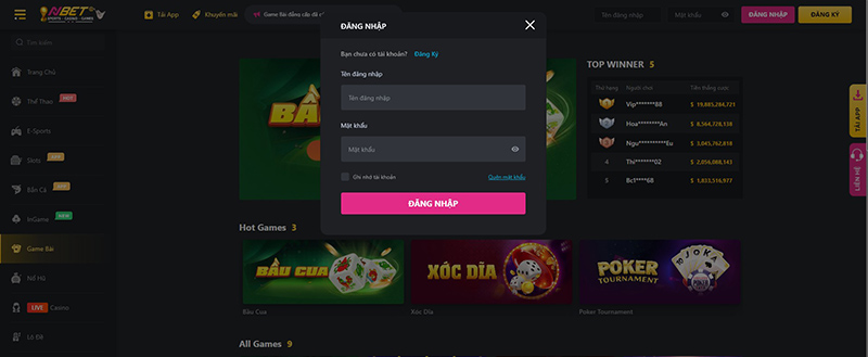 cách đăng nhập tài khoản nbet