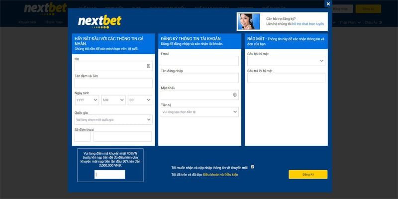 hướng dẫn đăng ký nextbet trên ios và android