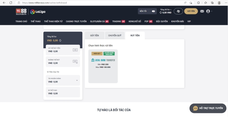 rút tiền m88 từ tài khoản game 