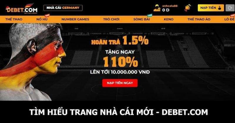 trang cá cược mới debet