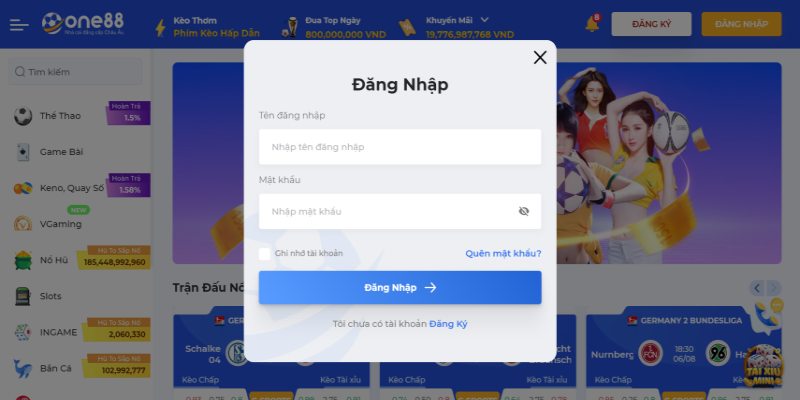 Đăng nhập One88 dễ dàng cho tân thủ